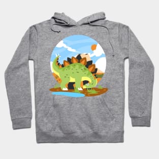 Stegosaurus Dinosaur Drawing Hoodie